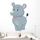 Cute baby rhino cartoon Wall Decal
