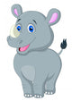 Cute baby rhino cartoon Wall Decal