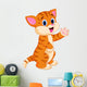 Cute baby cat cartoon Wall Decal