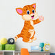 Cute baby cat cartoon Wall Decal