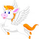 White Unicorn Horse Cartoon