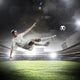 Football Player Striking Ball