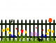 fence with spring flowers Wall Decal