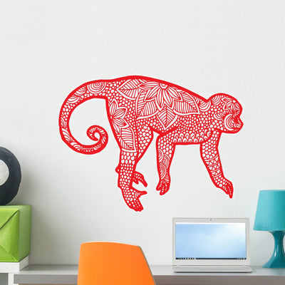 Monkey- Chinese Zodiac Wall Decal shown on a wall