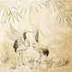Wallpaper Heron and Bamboo