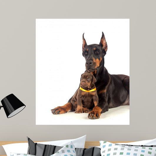 Doberman Dog with Puppy