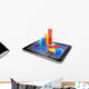 Business statistic concept - financial charts on tablet PC Wall Decal