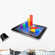 Business statistic concept - financial charts on tablet PC Wall Decal