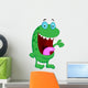 Cute Green Monster Cartoon Wall Decal