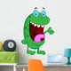 Cute Green Monster Cartoon Wall Decal