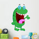 Cute Green Monster Cartoon Wall Decal