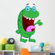 Cute Green Monster Cartoon Wall Decal