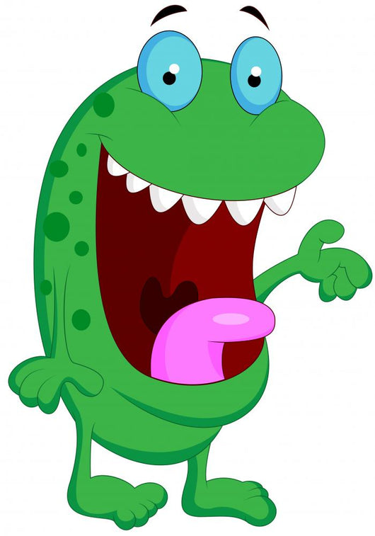 green monsters Cute Green Monster Cartoon Wall Decal