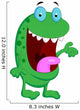 Cute Green Monster Cartoon Wall Decal
