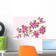 Sakura Bird Spring Postcard Wall Mural