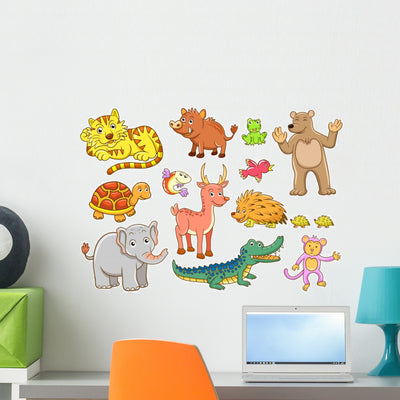 Animals shown on a wall