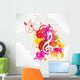 Abstract Background Notes and Splatter Wall Decal