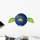 Planet Earth with Leaves Wall Decal