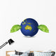 Planet Earth with Leaves Wall Decal