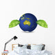 Planet Earth with Leaves Wall Decal