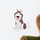 Cute Husky Wall Decal