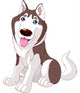 Cute husky Wall Decal