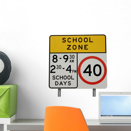 Isolated school zone sign Wall Decal