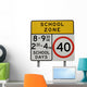Isolated school zone sign Wall Decal