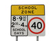 Isolated school zone sign Wall Decal