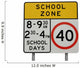 Isolated school zone sign Wall Decal