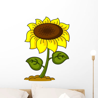 Sunflower Wall Decal shown on a wall