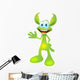 Animated Green Creature Funny Wall Decal