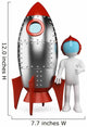 3D white people. Astronaut with spaceship Wall Decal