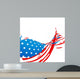 Wave Style American Flag Design Wall Mural