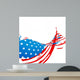 Wave Style American Flag Design Wall Mural
