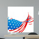 Wave Style American Flag Design Wall Mural