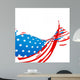 Wave Style American Flag Design Wall Mural