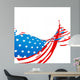 Wave Style American Flag Design Wall Mural