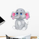 Cute baby elephant cartoon Wall Decal