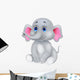 Cute baby elephant cartoon Wall Decal