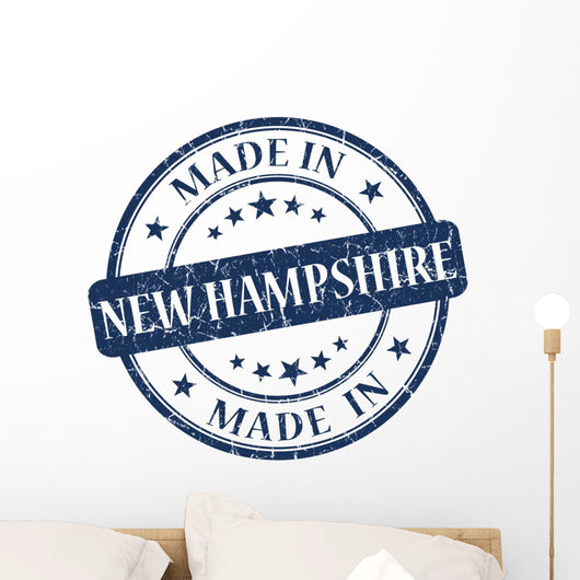 made in new hampshire blue stamp Wall Decal