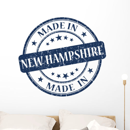 made in new hampshire blue stamp Wall Decal