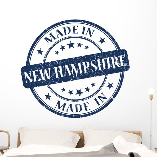 made in new hampshire blue stamp Wall Decal