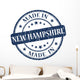 made in new hampshire blue stamp Wall Decal