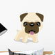 Cute Pug Puppy Dog Isolated on a White Background Wall Decal