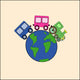 train around the earth Wall Mural