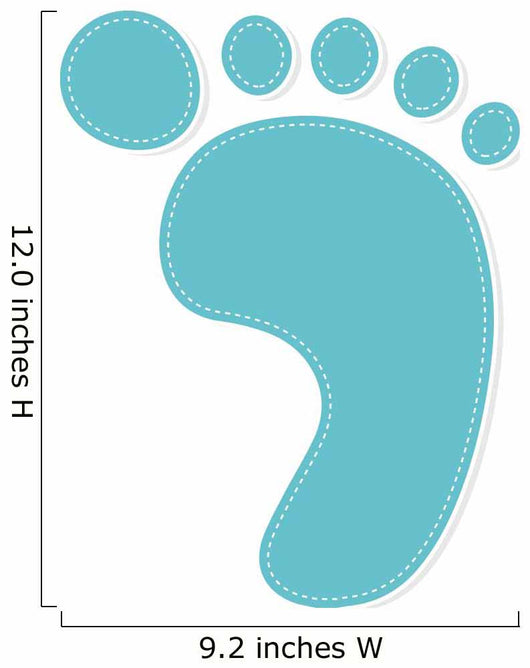 Foot Print Color Blue Wall Decal