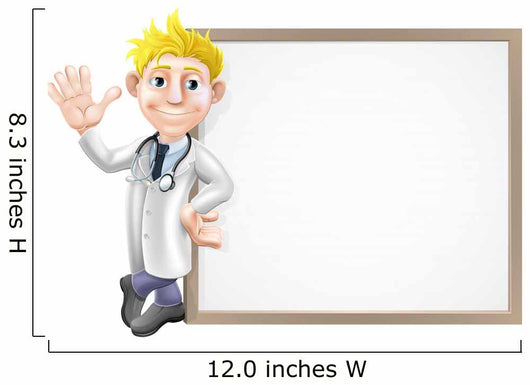 Cartoon doctor and sign Wall Decal