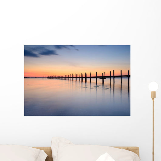 Jetty at Sunset Wall Mural