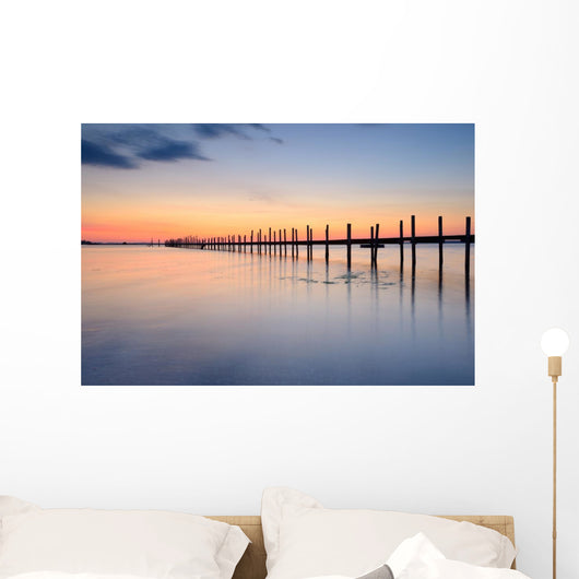 Jetty at Sunset Wall Mural